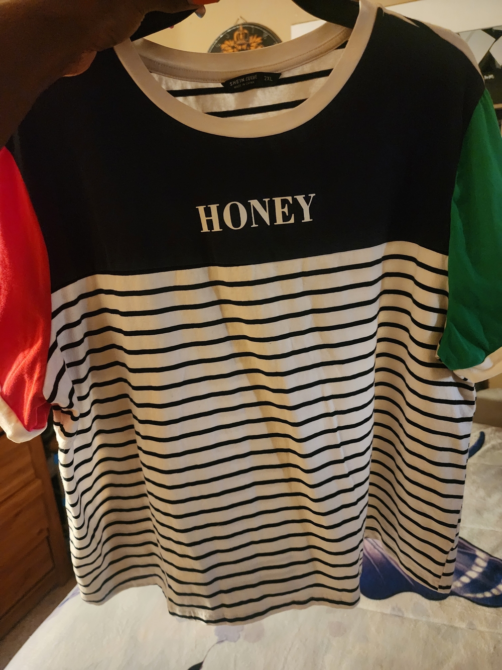 HONEY Striped Colorblock Tee